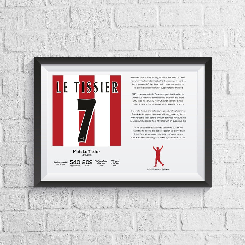 Matt Le Tissier Stats & Poem Print