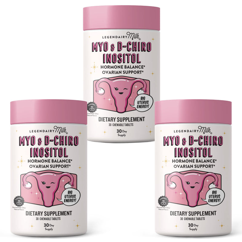 Legendairy Milk Pure Inositol Chewable Tablets 40:1 | Hormonal Balance & Fertility Support (90-Day Pack)