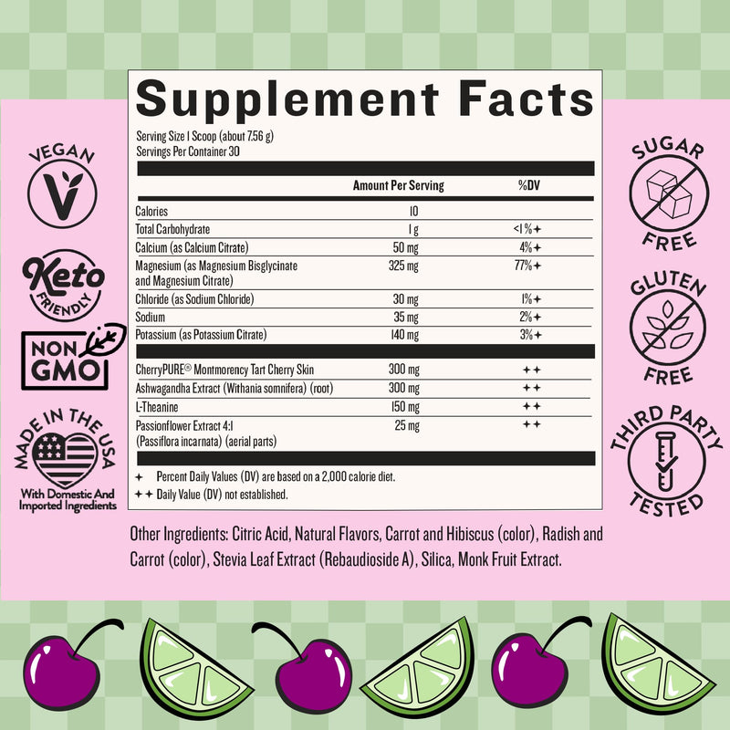Legendairy Milk She’s Sleepy™ – Cherry Limeade – Nightly Sleep Aid, Sugar Free Drink Mix with Magnesium Glycinate & Ashwagandha – Relaxation & Restful Sleep