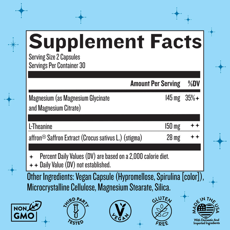 Miss Bliss Daily Stress Support – Saffron, L-Theanine & Magnesium | Legendairy Milk 60 Capsules