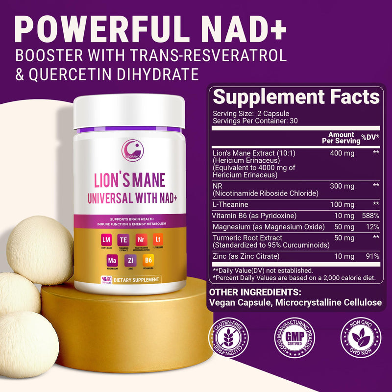 LEGRANO Lions Mane NAD+ Capsule – Focus & Brain Health
