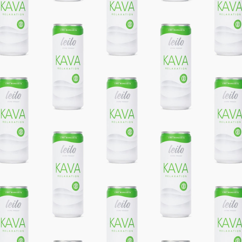 LEILO Kava Lime Margarita Mocktail – Sugar-Free, Non-Alcoholic 12-Pack (12 fl oz Cans)