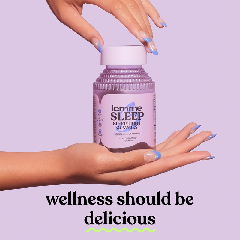 Lemme Sleep Gummies – 5mg Melatonin, Magnesium, L-Theanine, Chamomile & Lavender (60 Count) – Berry
