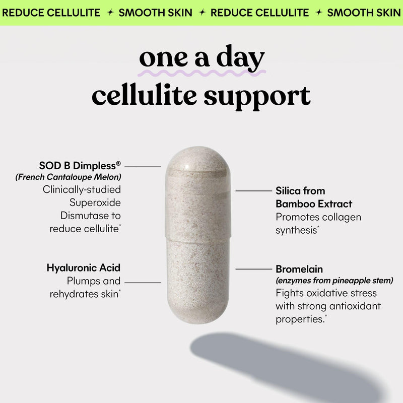 Lemme Smooth Anti Cellulite Capsules for Women – Thigh Smoothing & Skin Hydration (30 ct)