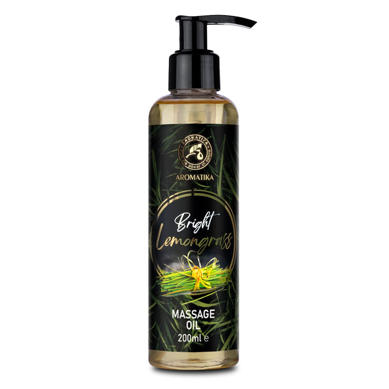 Lemongrass Massage Oil 200ml - Almond, Grapeseed & Wheat Germ - All Skin Types