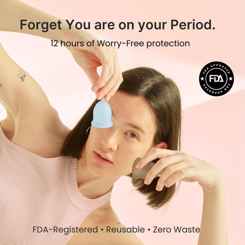 Lena Cup Original Small Gray – Reusable Silicone Menstrual Cup, 12-Hour Leak-Free Comfort | Beginner-Friendly