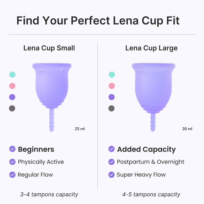Lena Cup Original Small Gray – Reusable Silicone Menstrual Cup, 12-Hour Leak-Free Comfort | Beginner-Friendly