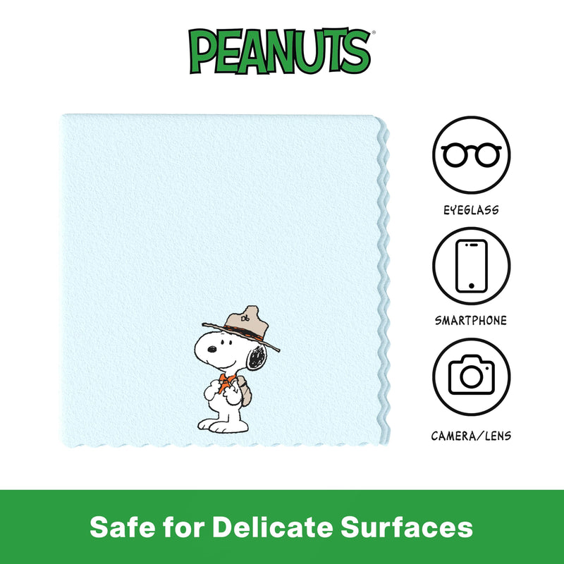 Microfiber Cloth & Glasses Wipes (6 Pack) – Lens Cleaning Cloths for Glasses, Phones, Cameras | Snoopy