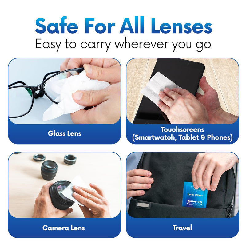 Lens Wipes for Eyeglasses – 600-Count, Individually Wrapped | Scratch-Free, Streak-Free Cleaning