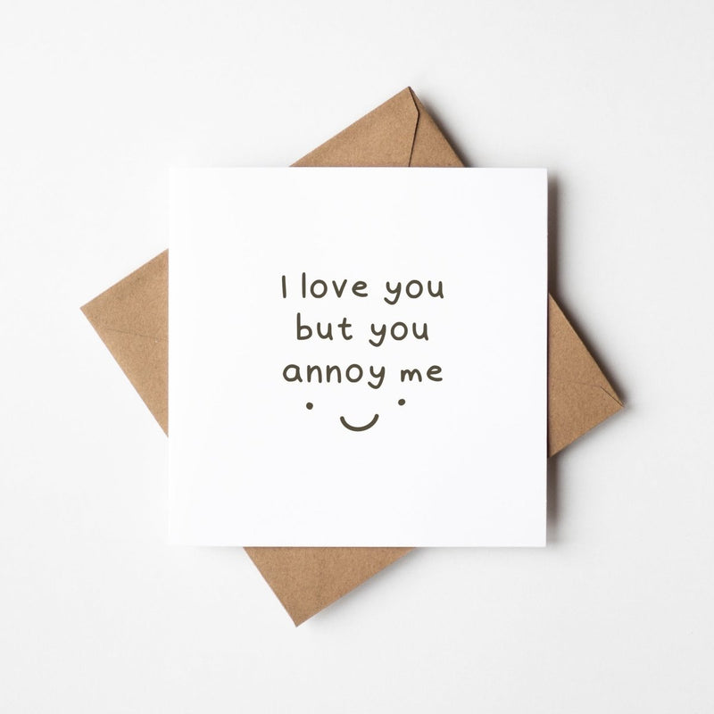 Funny Relationship Card – Playful Love Square Greeting Card on Premium Cardstock