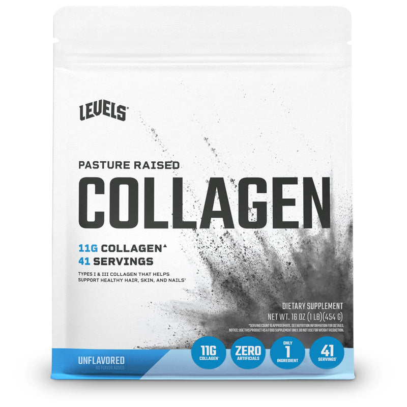 Levels Collagen Peptides – Unflavored, 11g Per Scoop, 1 lb, No Artificial Ingredients