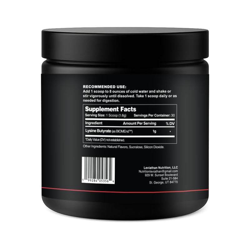 Leviathan Bloat Support with BIOMend | 1000mg Lysine Butyrate per Serving