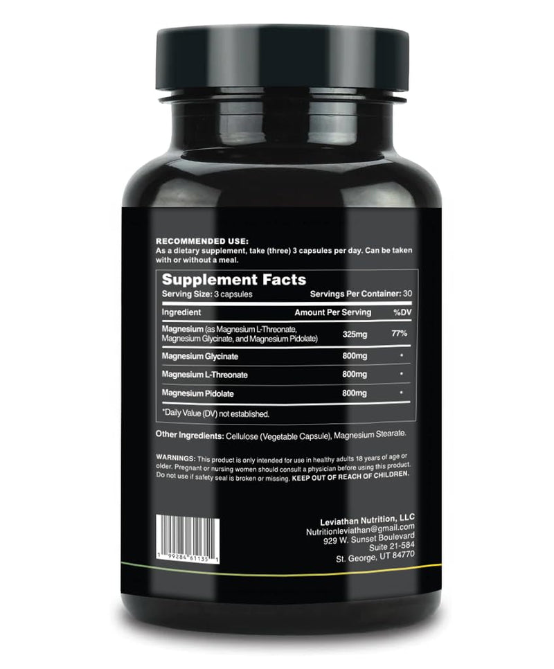 Leviathan Nutrition Full Spectrum Magnesium | L-Threonate, Pidolate & Glycinate