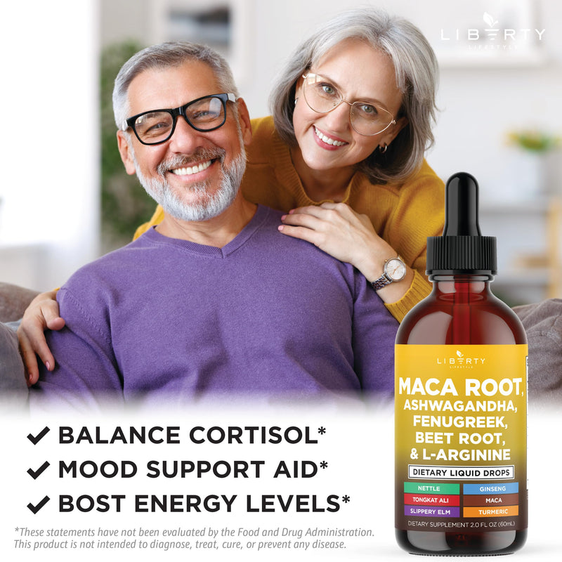 Liberty Lifestyle Organic Maca Root Liquid Drops – Multivitamin for Women & Men (2oz)