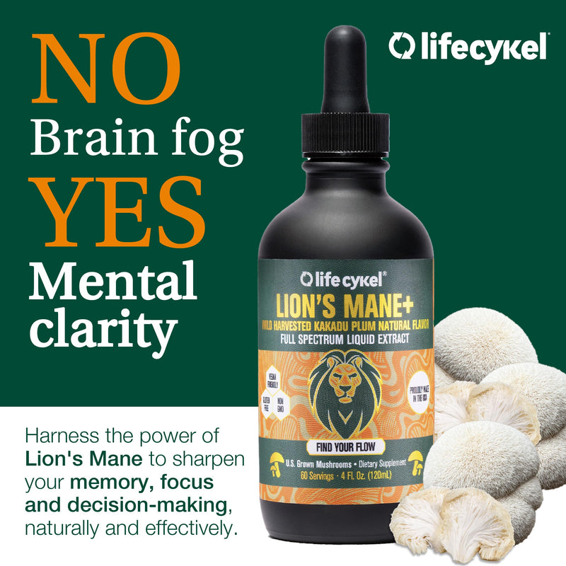 Life Cykel This is It Pack: Chaga, Lion's Mane & Cordyceps – Full-Spectrum Mushroom Extract for Energy, Clarity & Immune Support | Vegan, Non-GMO
