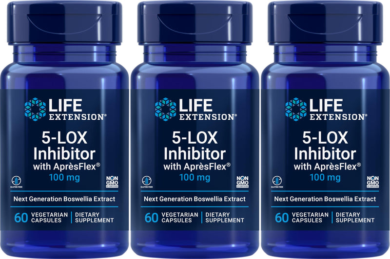 Life Extension 5-LOX Inhibitor with AprèsFlex 100 mg – 60 Vcaps (Pack of 3)