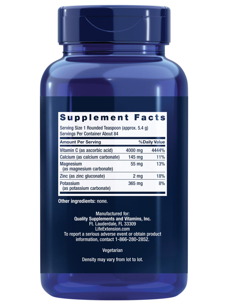 Life Extension Buffered Vitamin C Powder - Gentle on Stomachs, 454 g (84 Servings)