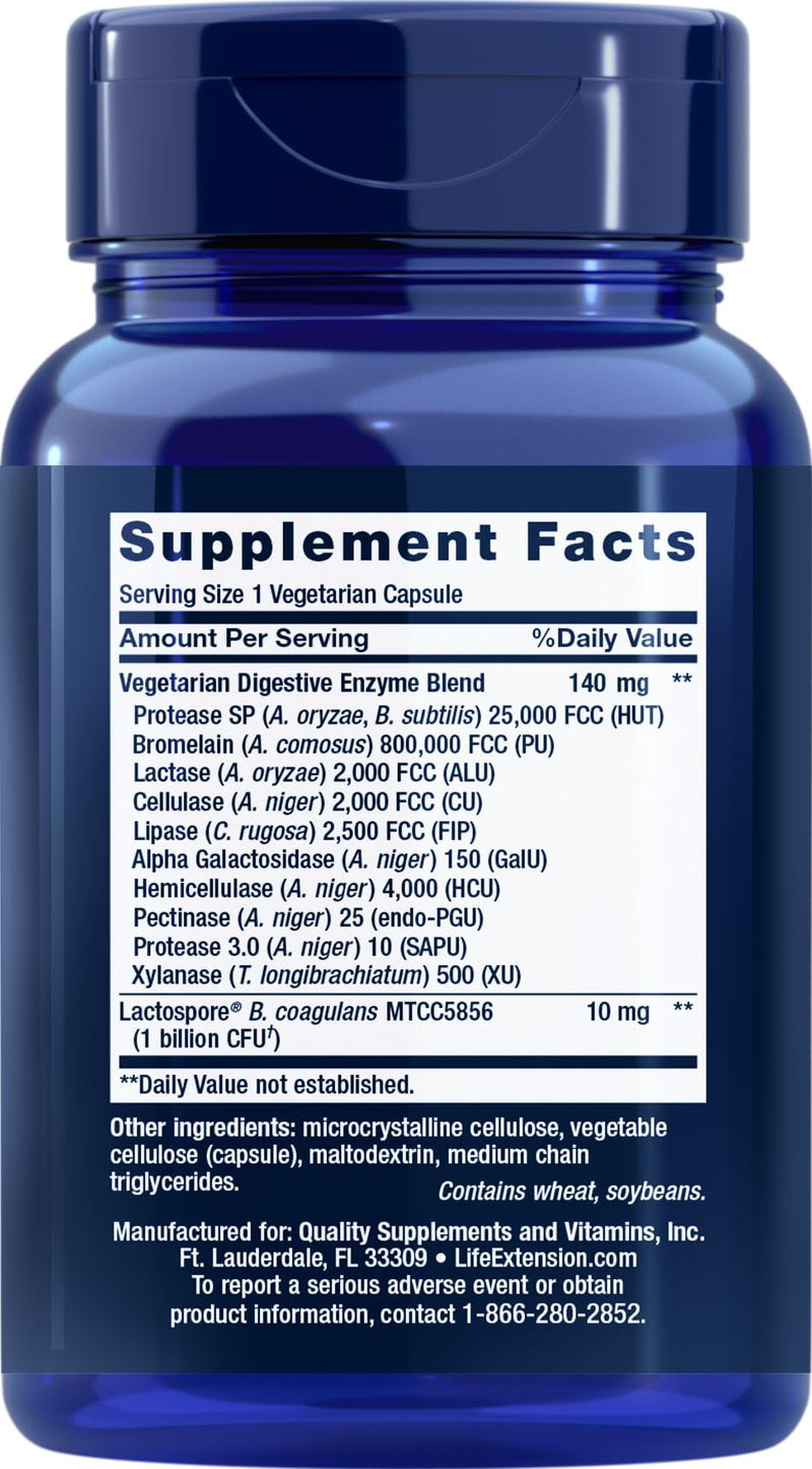 Life Extension Enhanced Super Digestive Enzymes & Probiotics, 90 Vegetarian Capsules