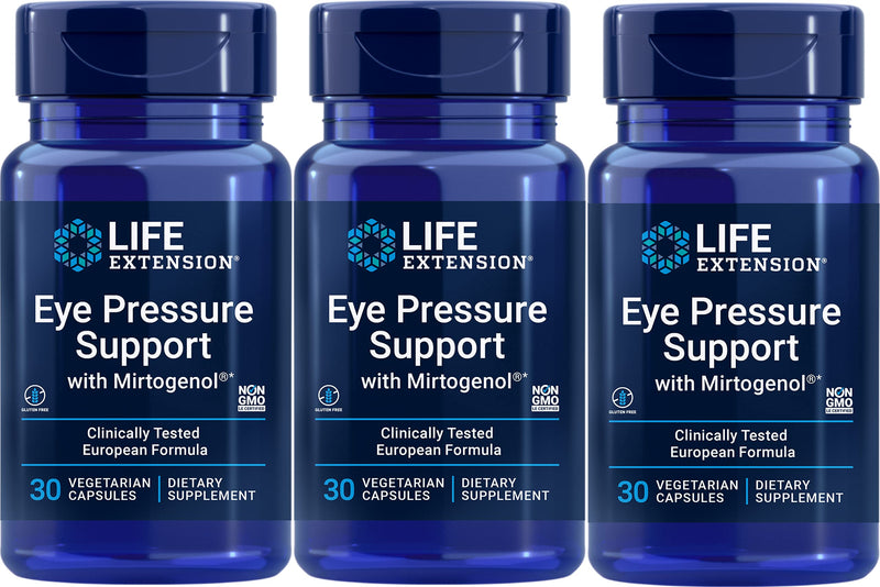 Life Extension Eye Pressure Support with Mirtogenol - Vcaps 30 Count (3-Pack)