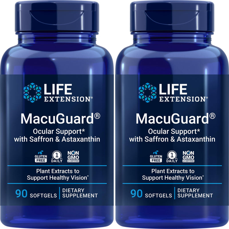 Life Extension MacuGuard 90 Softgels (Pack of 2) – Saffron & Astaxanthin for Eye Health