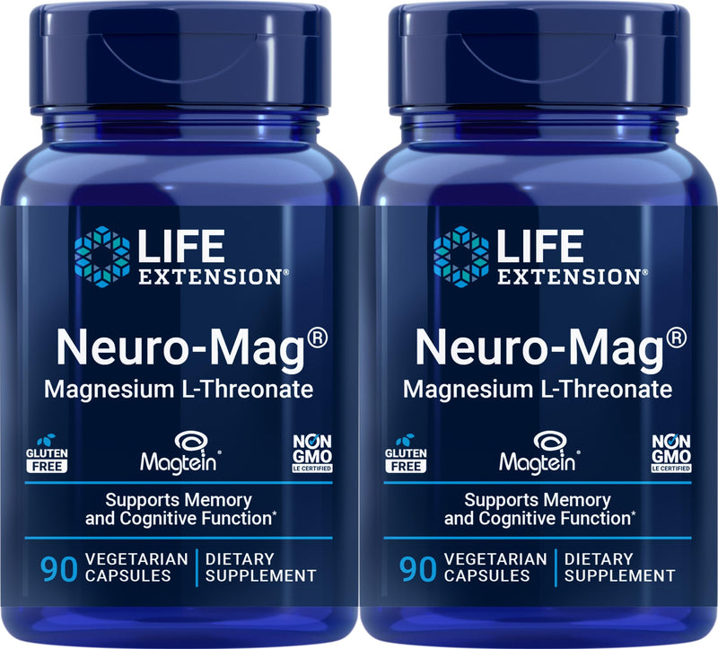 Life Extension Neuro-mag Magnesium L-threonate, 90 Count (2 Pack) – Brain Support & Focus