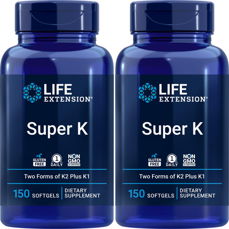 Life Extension Super K – 150 Softgels (Pack of 2) with Vitamin K, K2 & Vitamin C