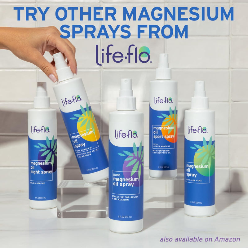 Life-flo Magnesium Oil Spray with Organic Aloe Vera – Zechstein Seabed Magnesium Chloride, 8oz