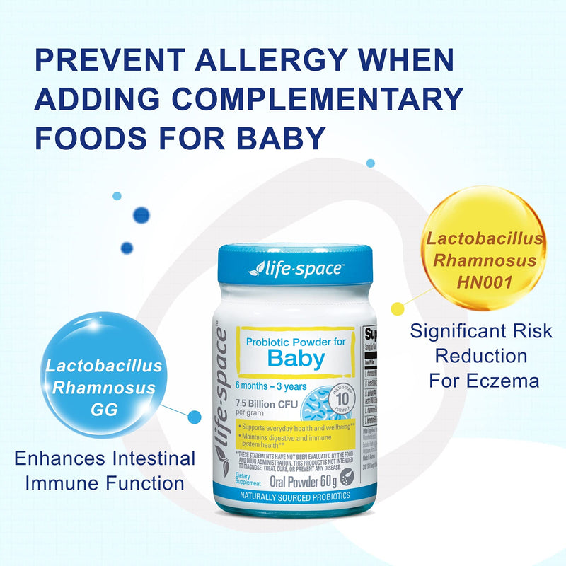 Life-Space 60g Probiotic Powder for Babies 0-36m | 7.5B CFU Multi-Strain