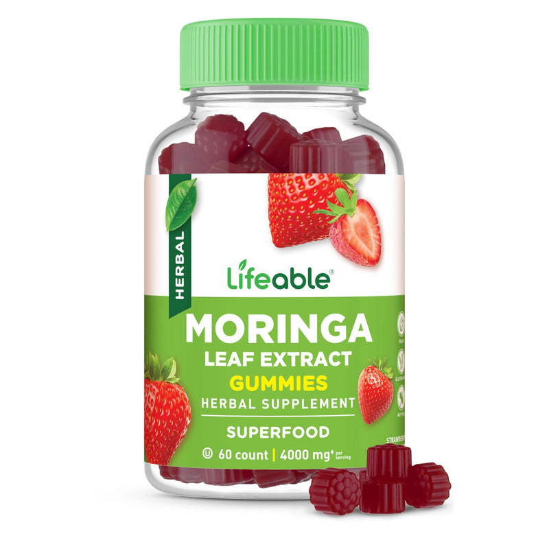 Lifeable Moringa Gummies for Adults – 4000mg Moringa Extract | 60 Gummies