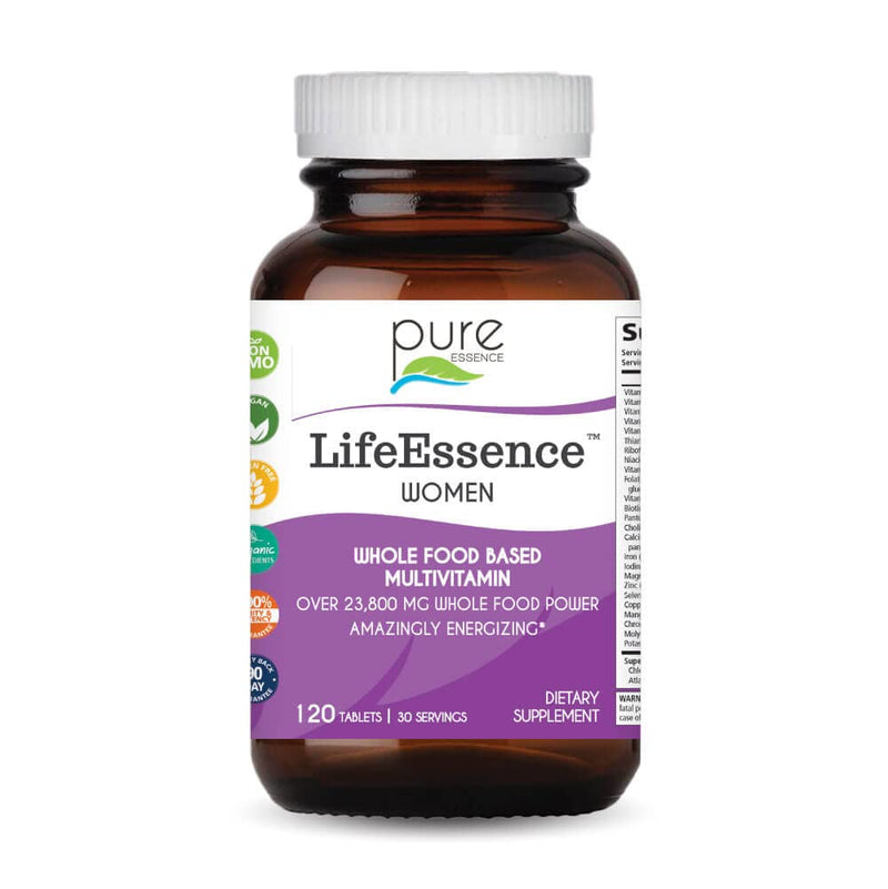 PURE ESSENCE LABS LifeEssence Women's Formula – World's Most Energetic Master Multi (120 Tablets)