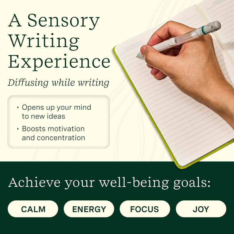 Lifelines Pen Diffuser – Crisp Mountain Air | 1mm Black Ballpoint Pen with Scented Essential Oil Blends