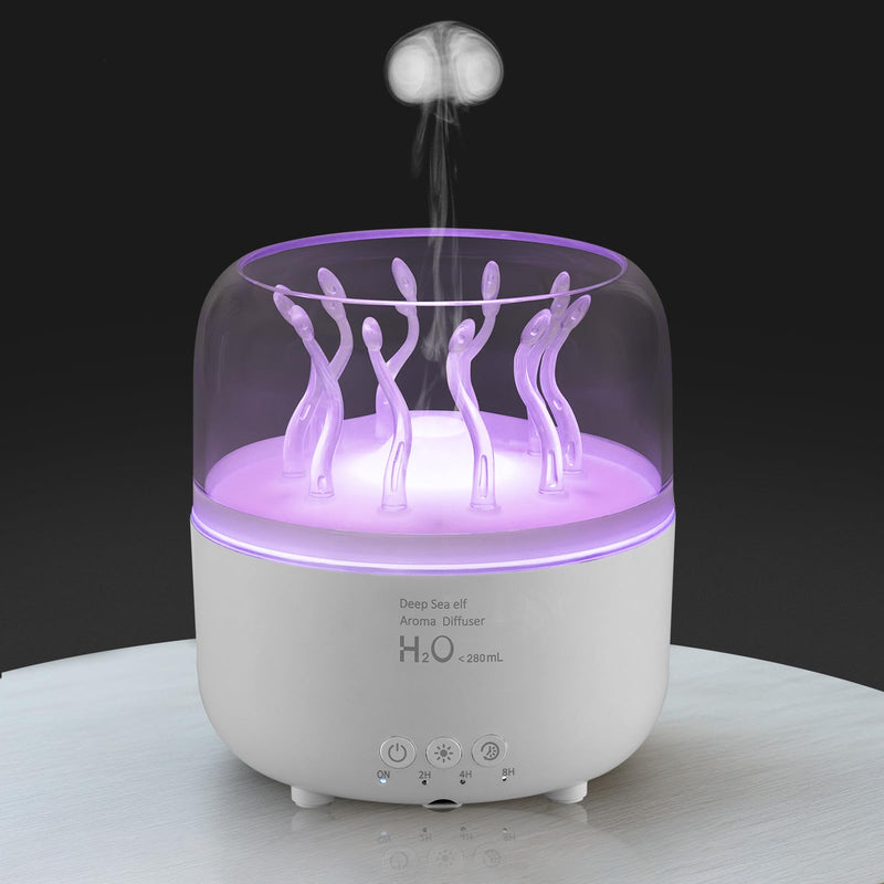 Lifgtzyn Jellyfish Diffuser 280ml - Remote Control, 7-Color LED Night Light, Auto Shut-Off