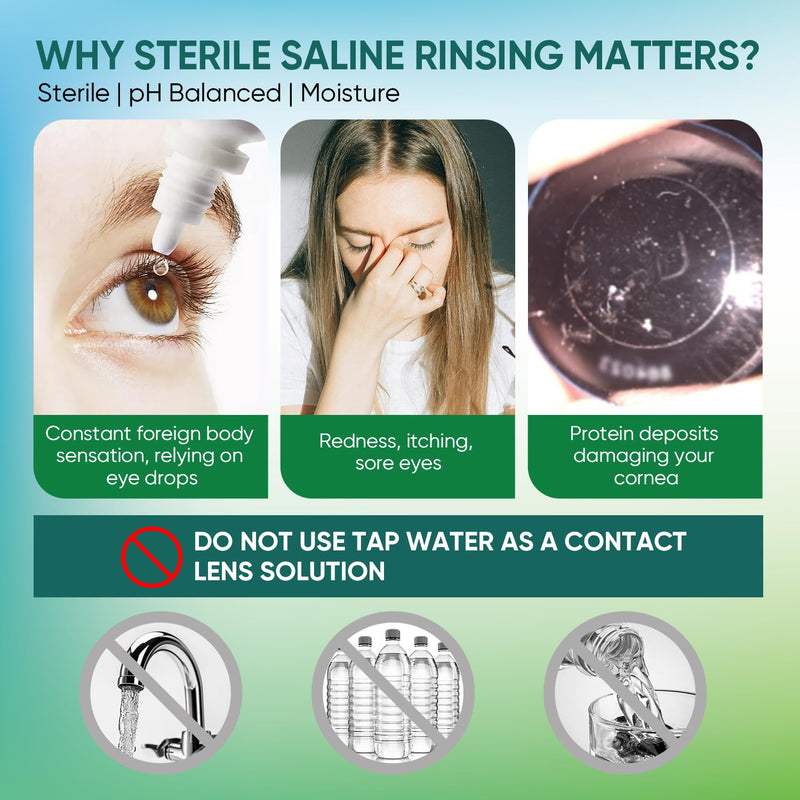 LIFVEAN Saline Contact Lens Solution for Soft & Rigid Gas Permeable Lenses | 4 Fl Oz | 4 Pack