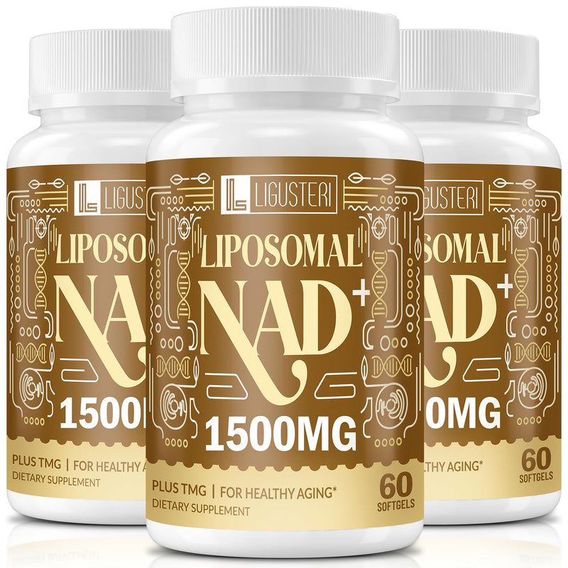 LIGUSTERI Liposomal NAD+ 1500 mg | NAD+ Supplement with TMG for Energy, Longevity & Brain Health | 180 Softgels