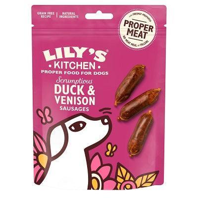 Lily's Kitchen Scrumptious Duck and Venison Sausages Dog Treats 70g - Case of 8