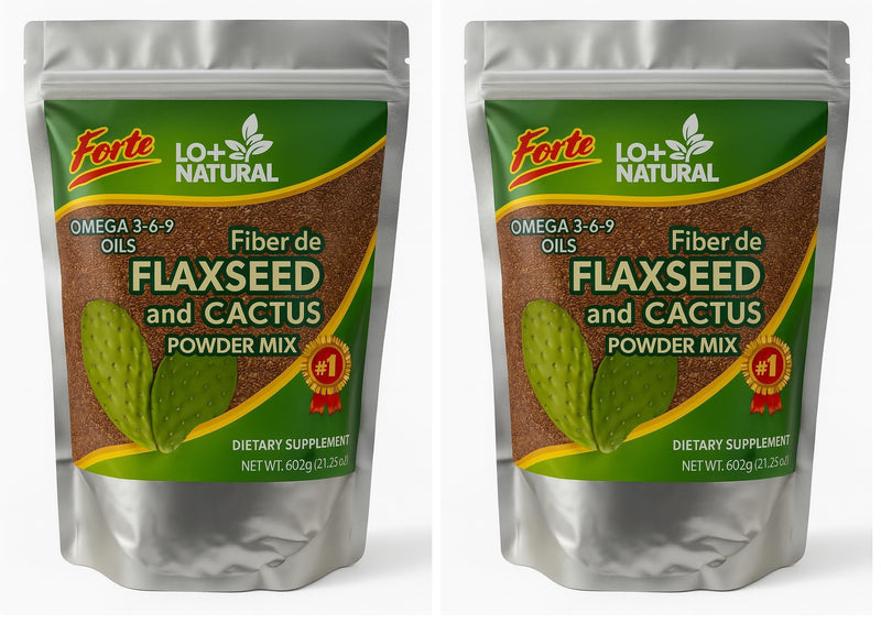 Linaza con Nopal Forte – 8 oz – 100% Natural Flaxseed & Nopal Cactus Powder – Fiber-Rich Digestive Support – Ground Blend Dietary Supplement – Vegan & Non-GMO (Pack of 2)