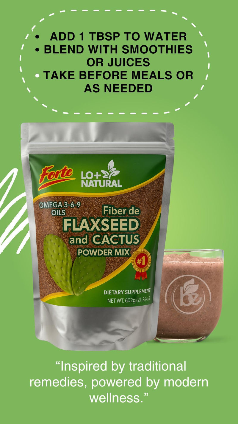 Linaza con Nopal Forte – 8 oz – 100% Natural Flaxseed & Nopal Cactus Powder – Fiber-Rich Digestive Support – Ground Blend Dietary Supplement – Vegan & Non-GMO (Pack of 2)