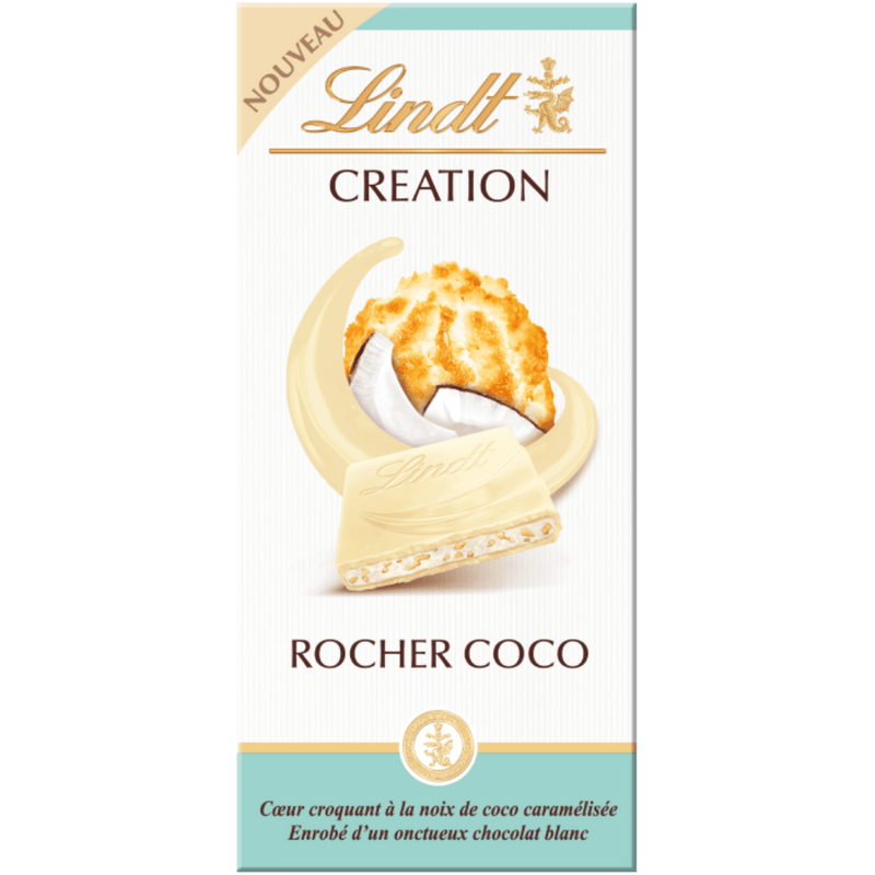 Lindt Creation | Coconut Rocher White Chocolate | 145g Bar | BB End May 26 - InStock