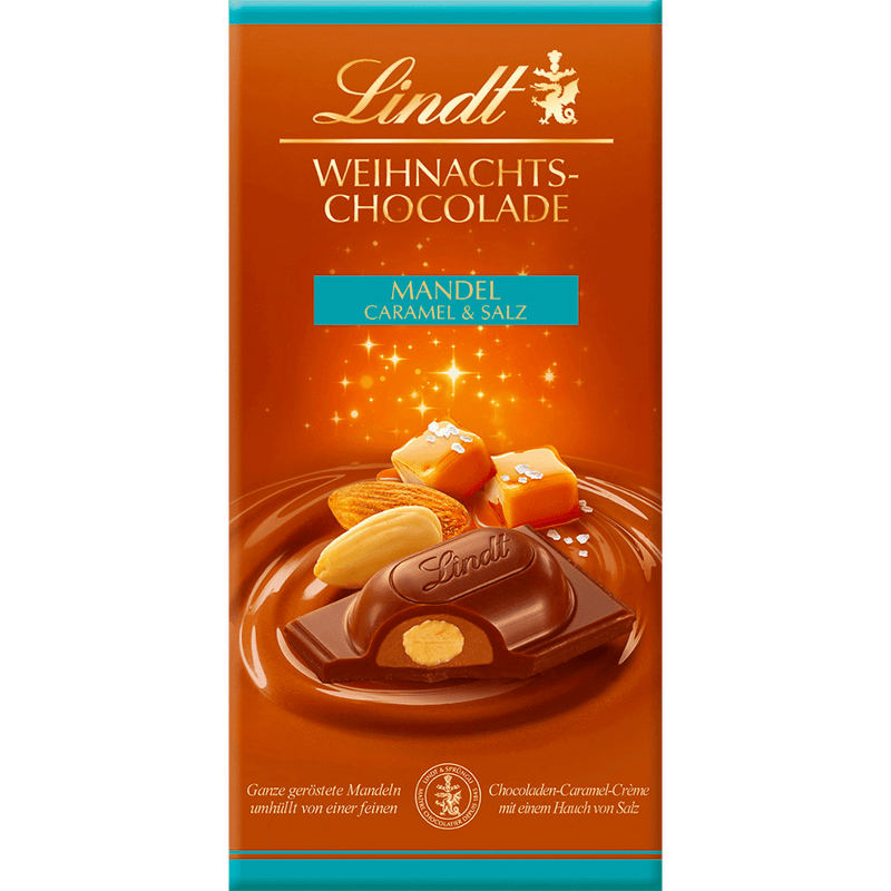 Lindt | Salted Caramel Almond Milk Chocolate Bar | 100g | BB End March 26 - InStock