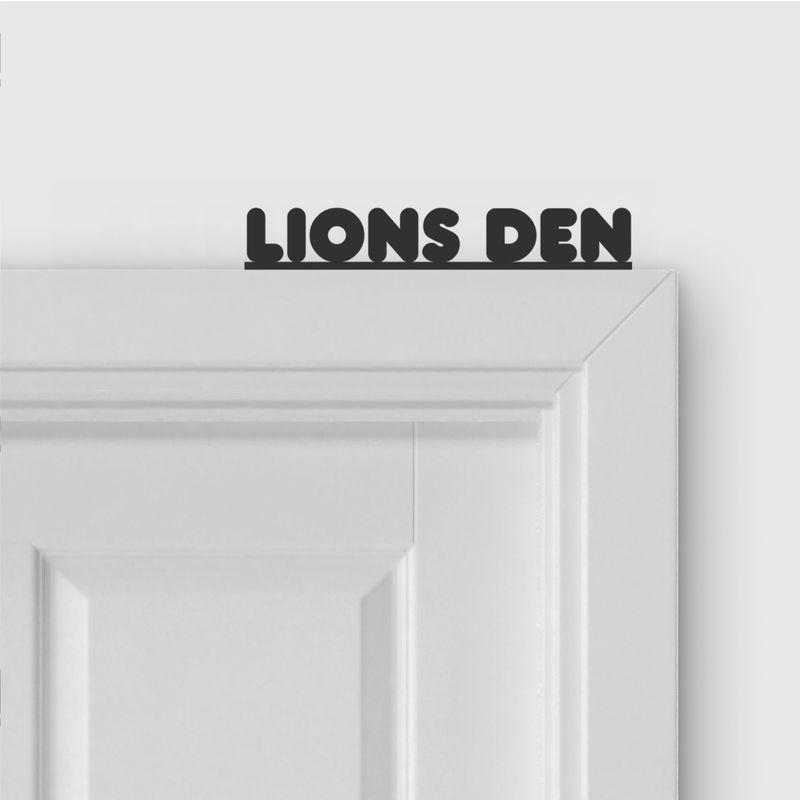 LIONS DEN door topper and door tag