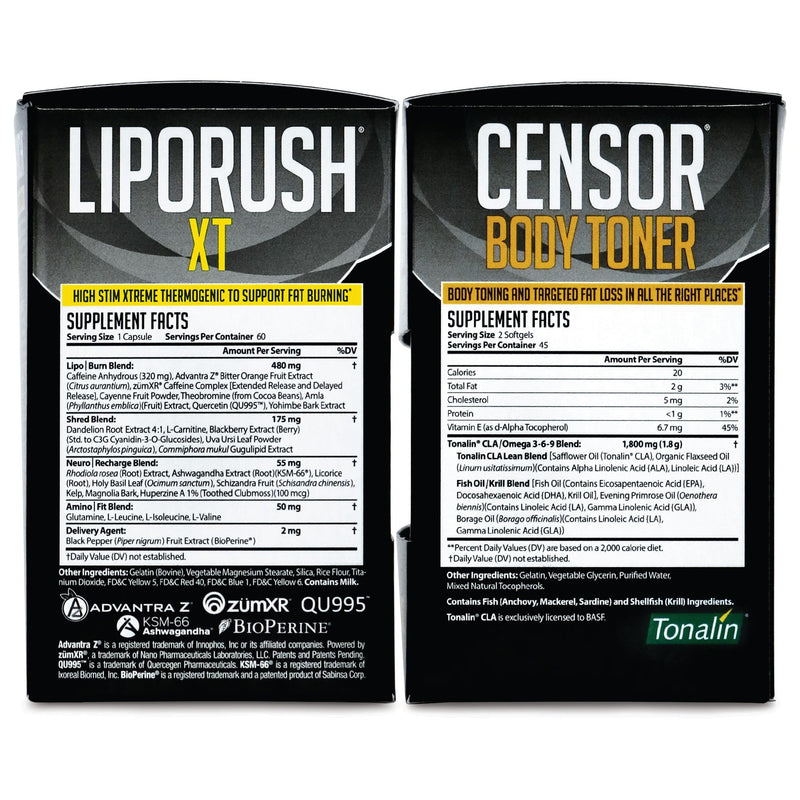 LIPORUSH NDS Dual Impact Weight Loss Stack – Thermogenic + CLA Toner