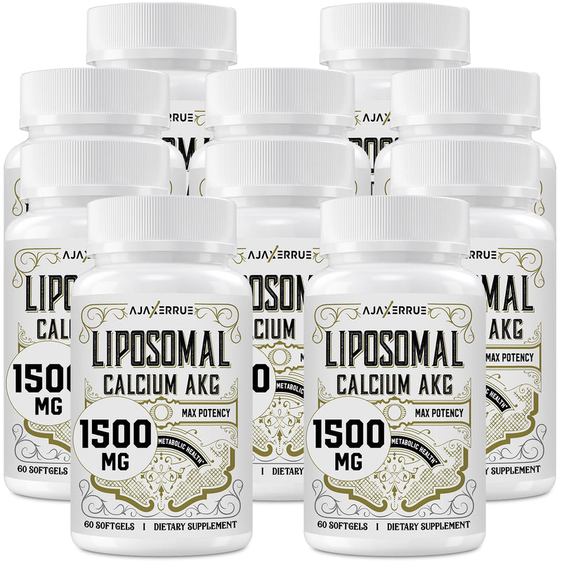 AJAXERRUE Liposomal Calcium AKG 1500 MG – Energy, Longevity & Metabolic Support | 600 Softgels