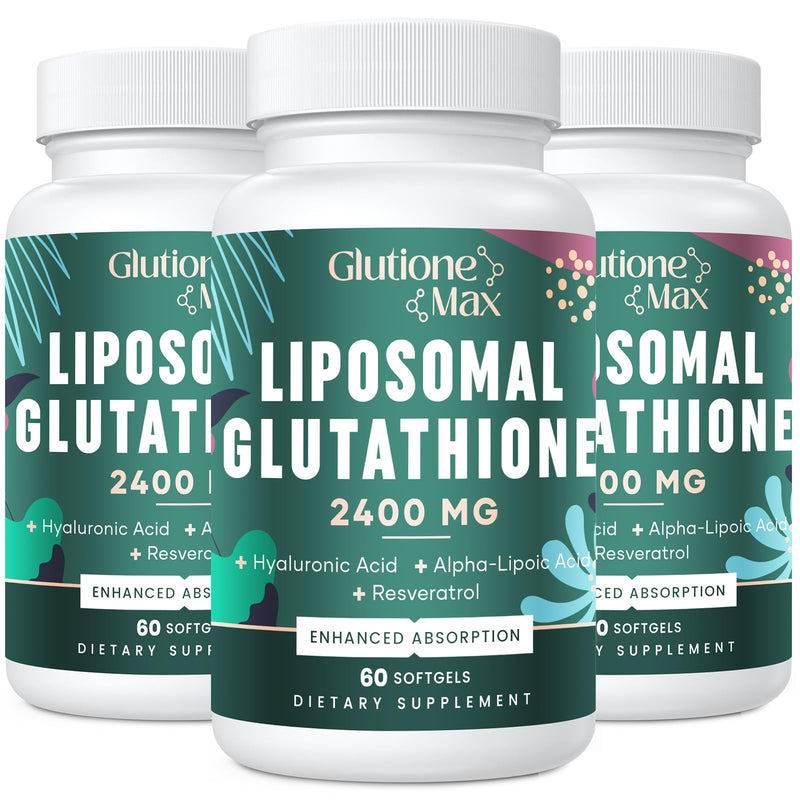 8-in-1 Liposomal Glutathione 2400 MG | High Absorption Antioxidant Formula – 180 Softgels