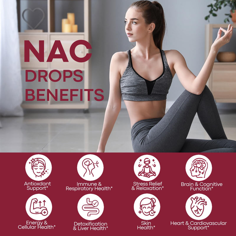 Liposomal NAC Drops 600mg – N-Acetyl Cysteine with Glutathione, Resveratrol & Zinc (Strawberry, 2 fl oz)