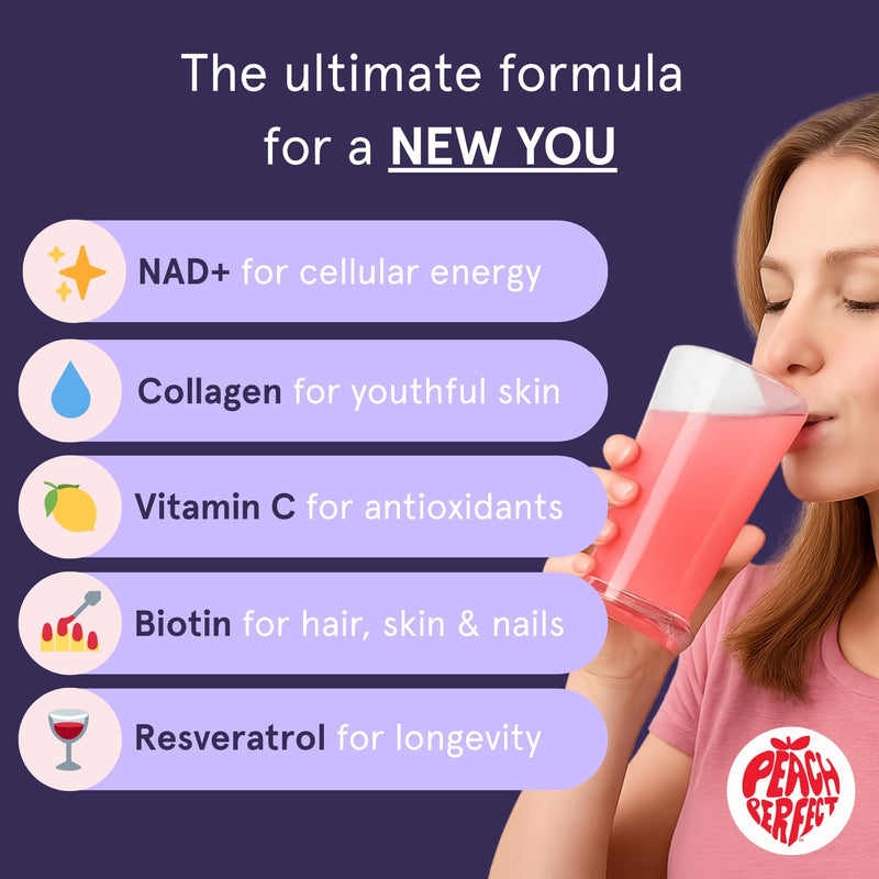 NAD Supplements for Women – Liposomal NAD+ Collagen Powder 500mg | Pink Lemonade