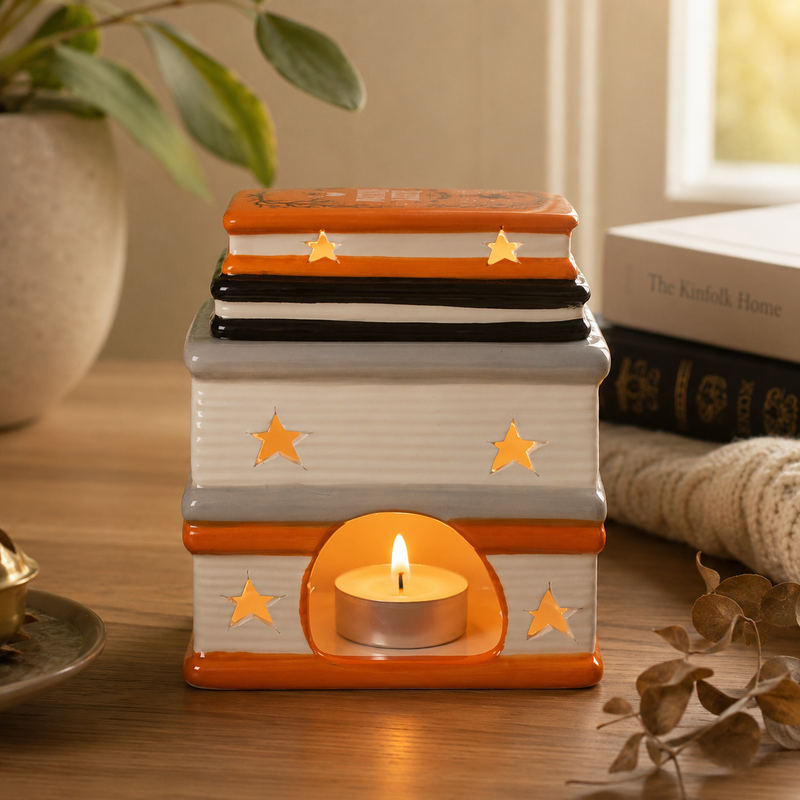 Haunted Library Book Stack Oil and Wax Burner
