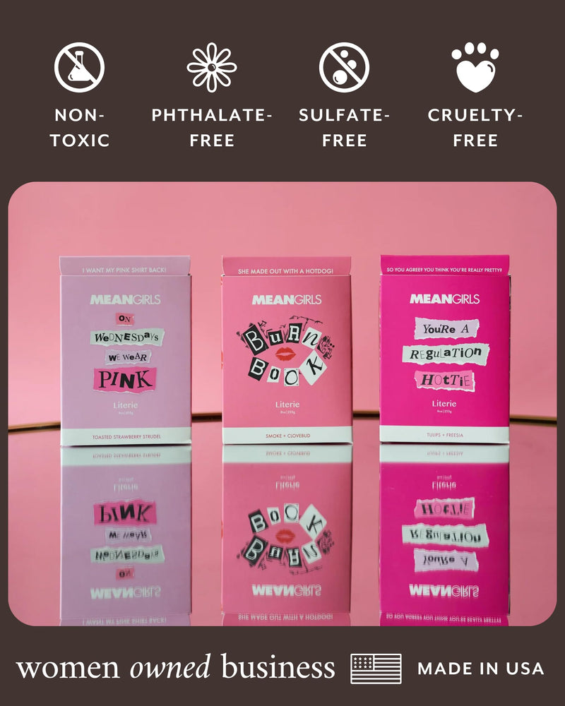 Literie Mean Girls Inspired Candle – You're a Regulation Hottie (Tulips + Freesia), 9oz, 50h Burn