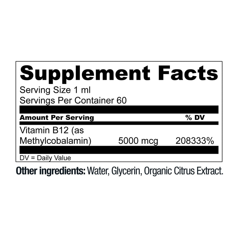 Live Conscious Vegan B12 Sublingual Drops 5000 mcg Methylcobalamin 2 Pack