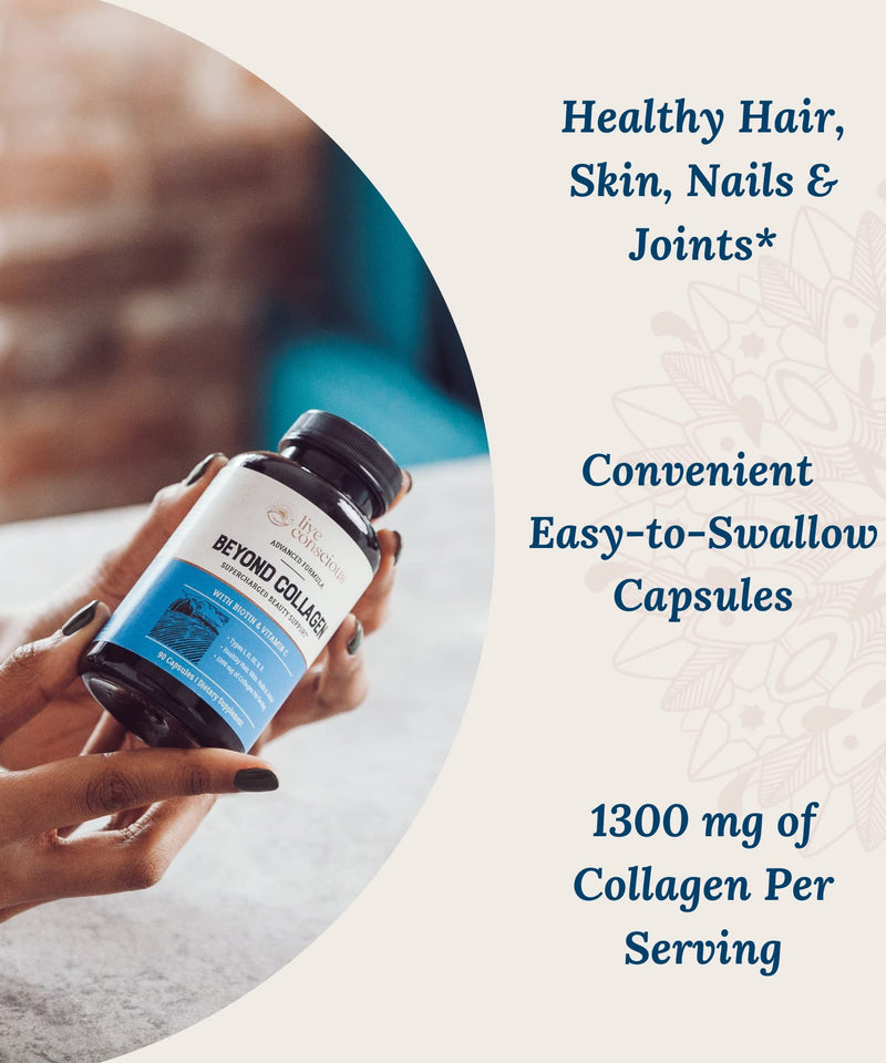 Live Conscious Beyond Collagen – Multi Collagen Capsules I–X with Biotin & Vitamin C (90 Capsules)