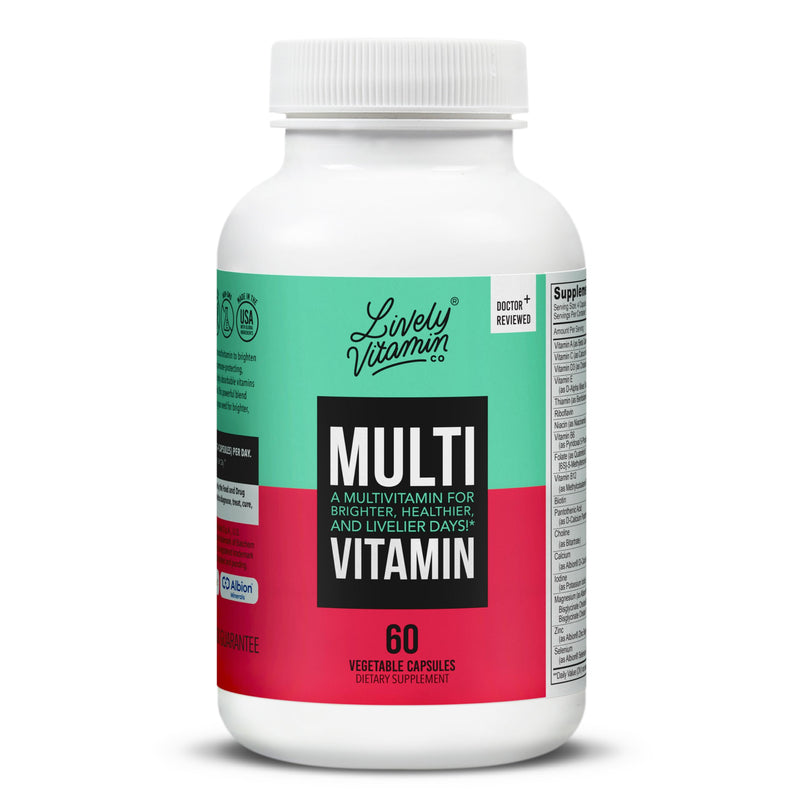 LIVELY VITAMIN CO. Multivitamin - 37 Vitamins & Minerals | 60 Vegetarian Capsules